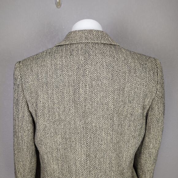 Ralph Lauren Wool Silk Blend Herringbone Blazer Jacket 12P Equestrian Preppy - Picture 11 of 16